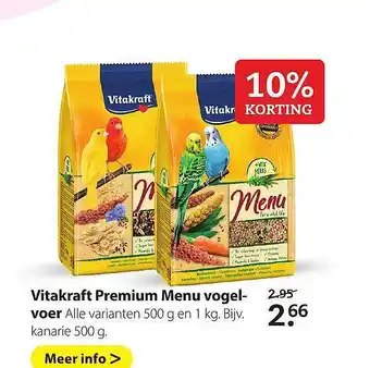 Boerenbond Vitakraft Premium Menu Vogelvoer aanbieding