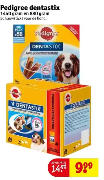 Kruidvat Pedigree dentastix 1440 en 880 gram aanbieding