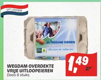 Dekamarkt Wegdam Overdekte Vrije Uitloopeieren 6 stuks aanbieding