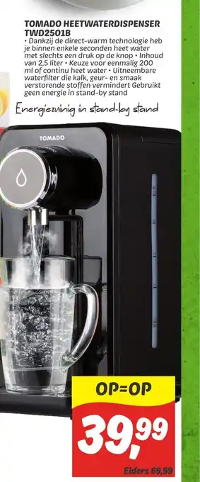 Dekamarkt Tomato Heetwaterdispenser TWD2501B aanbieding