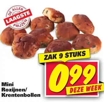 Nettorama Mini Rozijnen/krentenbollen aanbieding