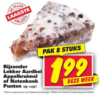 Nettorama Bijzonder Lekker Aardbei Appelkruimel of Notenkoek punten aanbieding