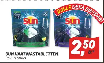 Dekamarkt Sun Vaatwastabletten pak 18 stuks aanbieding