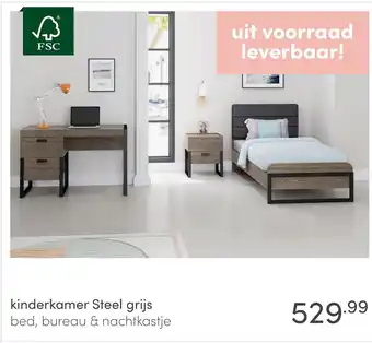 Baby & Tiener Kinderkamer Steel grijs aanbieding