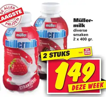 Nettorama Muller Mullermilk 2*400g aanbieding