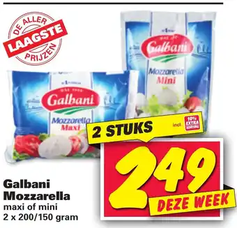 Nettorama Galbani Mozzarella 2*150-200g aanbieding