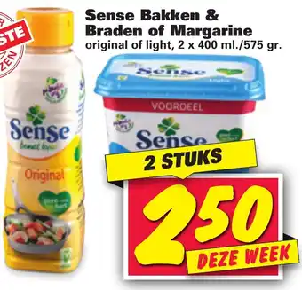 Nettorama Sense Bakken & Braden of Margarine 2*400ml/575g aanbieding