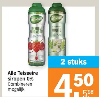 Albert Heijn Alle Teisseire siropen 0% aanbieding