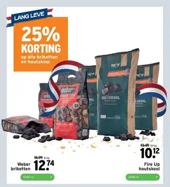 GAMMA Weber Briketten Of Fire Up Houtskool aanbieding