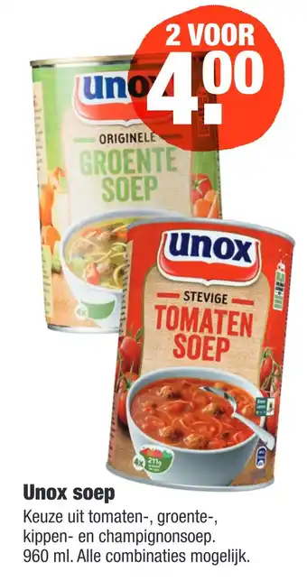 ALDI Unox soep aanbieding