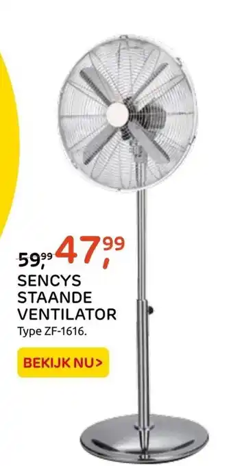 Praxis Sencys Staande Ventilator ZF-1616 aanbieding