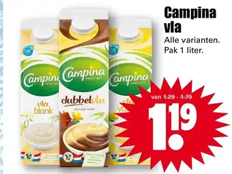 Dirk Campina vla 1L aanbieding