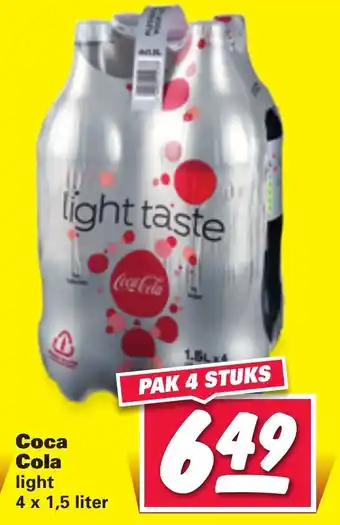 Nettorama Coca-Cola light 4*1.5L aanbieding