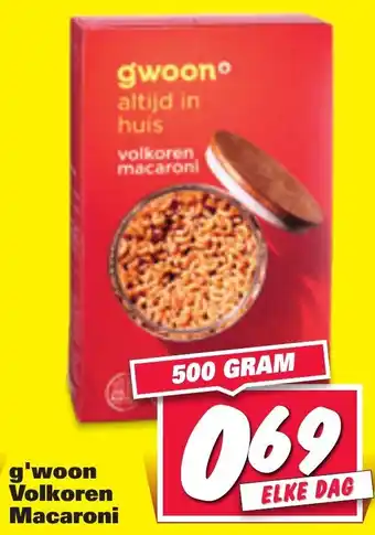 Nettorama G'woon Volkoren macaroni 500g aanbieding