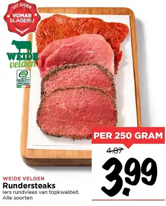 Vomar Voordeelmarkt Weide Velden Rundersteaks 250g aanbieding