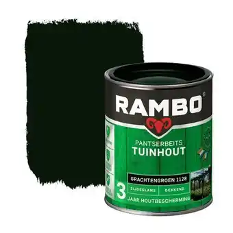 Praxis Rambo Pantserbeits Tuinhout Dekkend Zijdeglans 1128 Grachtengroen 075 Ltr aanbieding