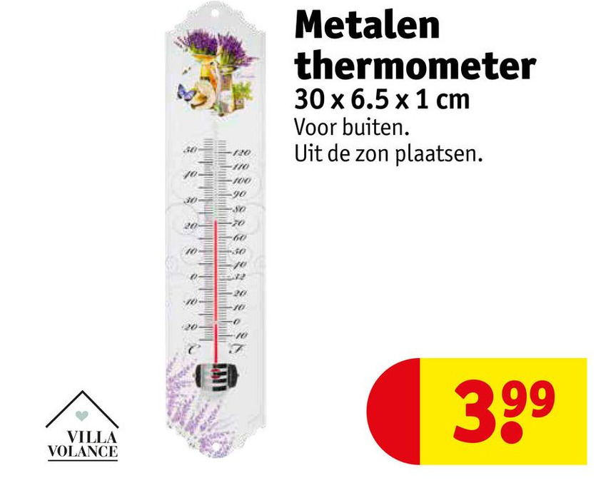 Metalen thermometer aanbieding bij Kruidvat