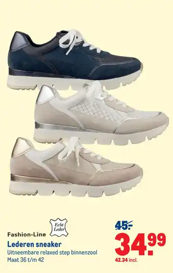 Makro Lederen sneaker aanbieding