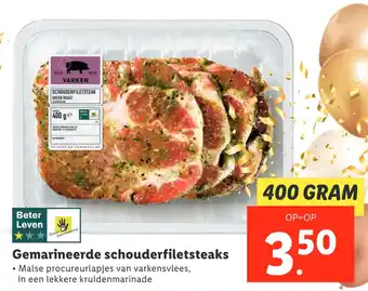 Lidl Gemarineerde schouderfiletsteaks aanbieding