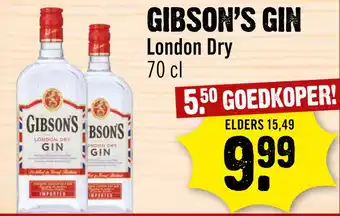 Dirck 3 Gibson's gin 70cl aanbieding