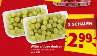 Hoogvliet Witte pitloze druiven 500 gram aanbieding