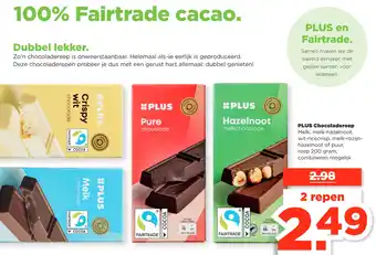 PLUS PLUS Chocoladereep aanbieding