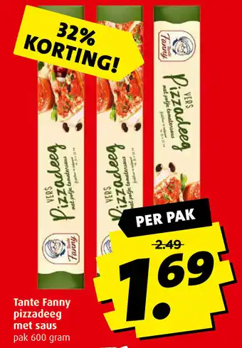 Boni Tante fanny pizzadeeg met saus 600g aanbieding
