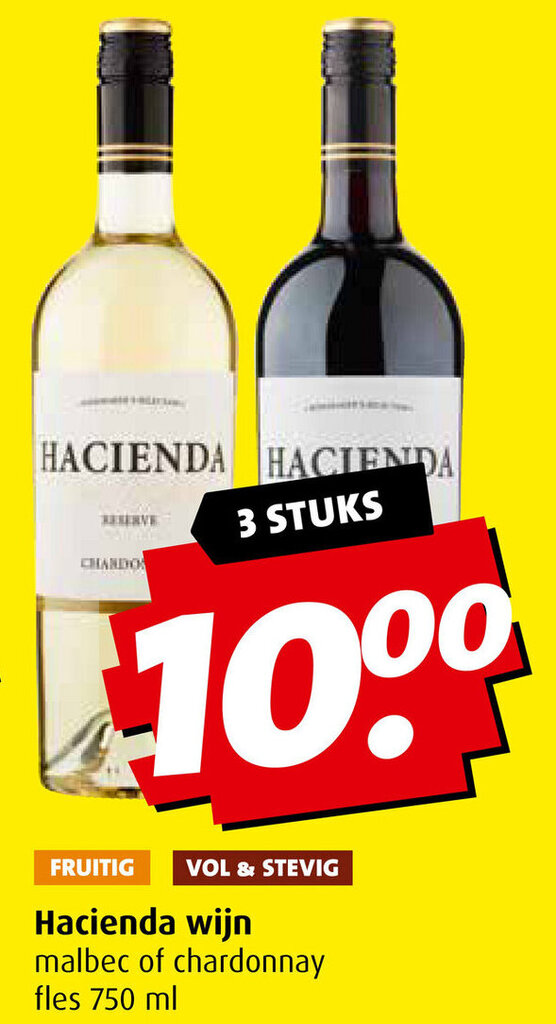 Boni Hacienda wijn 750ml aanbieding