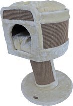 Bol.com Krabpaal - Boon Krabton op Voet - Taupe met Beige aanbieding