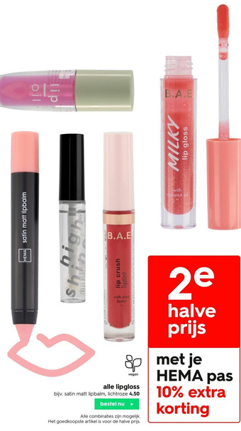 HEMA alle lipgloss aanbieding