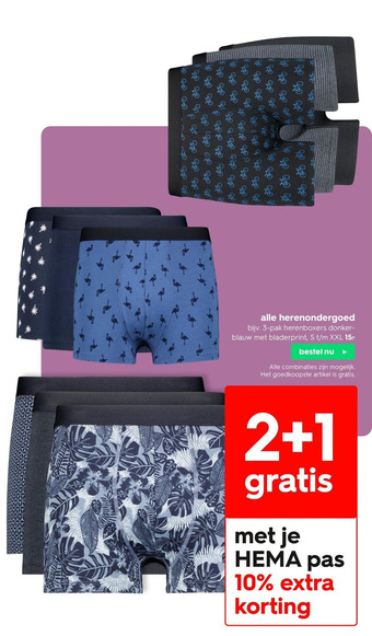 HEMA alle herenondergoed aanbieding