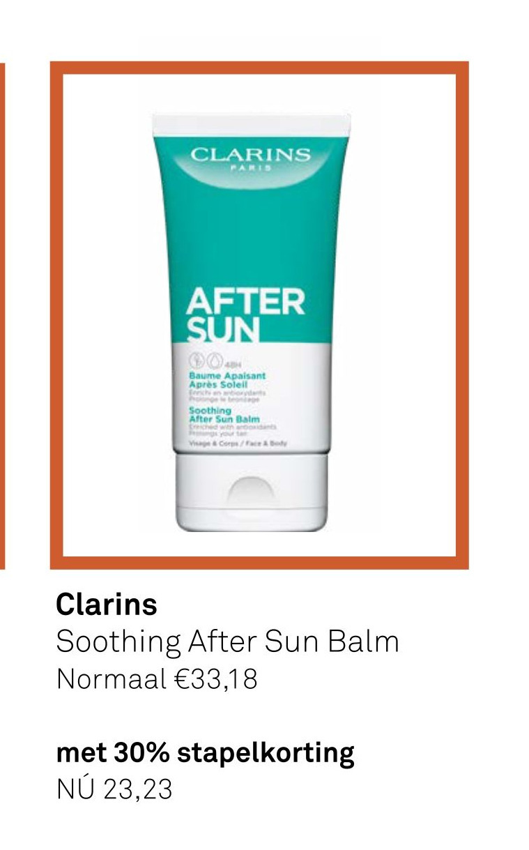 Clarins Soothing After Sun Balm aanbieding bij Mooi parfumerie