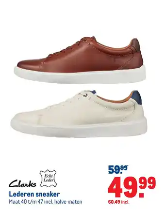 Makro Lederen sneaker aanbieding