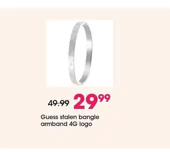 Lucardi Guess stalen bangle armband 4G logo aanbieding