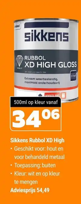 De voordeelmarkt Sikkens Rubbol XD High 500 ml aanbieding