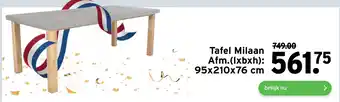 GAMMA Tafel milaan afm.(Ixbxh): 95x210x76 cm aanbieding