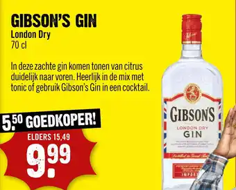 Dirck 3 Gibson's gin aanbieding