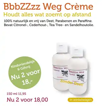 De Rode Pilaren Bbbzzzz weg crème 150 ml aanbieding