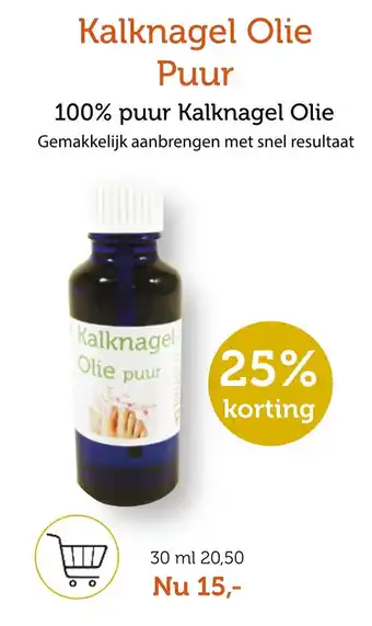 De Rode Pilaren Kalknagel olie puur 30 ml aanbieding