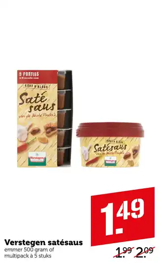 Coop Verstegen satésaus 500 gram aanbieding