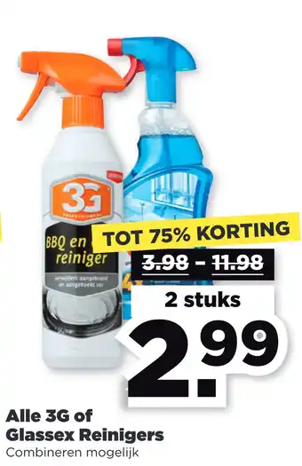 PLUS Alle 3g of glassex reinigers aanbieding