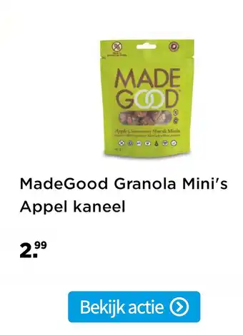 Plein.nl MadeGood granola mini's appel kaneel aanbieding