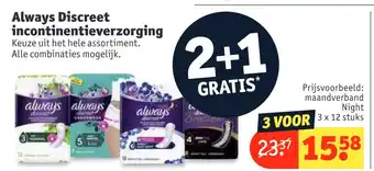 Kruidvat Always discreet incontinentieverzorging aanbieding