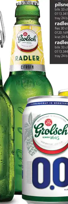 Zegro Grolsch radler citroen 2% aanbieding