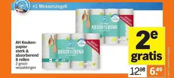 Albert Heijn AH Keukenpapier Sterk & Absorberend 8 Rollen aanbieding