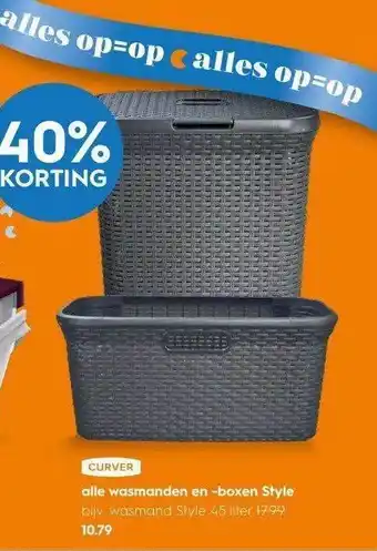 Blokker Curver Alle Wasmanden En -Boxen Style 40% Korting aanbieding