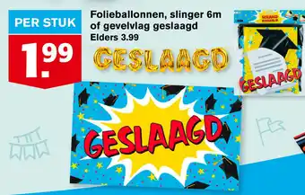 Hoogvliet Folieballonnen, slinger 6m of gevelvlag geslaagd aanbieding