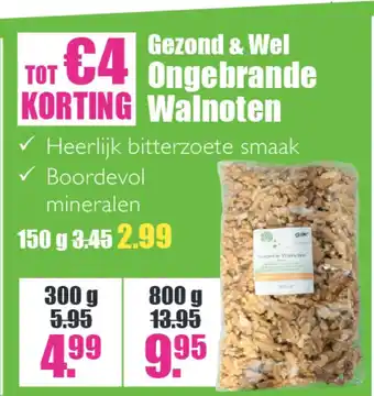 Gezond & Wel Gezond & wel ongebrande walnoten 300 gram aanbieding