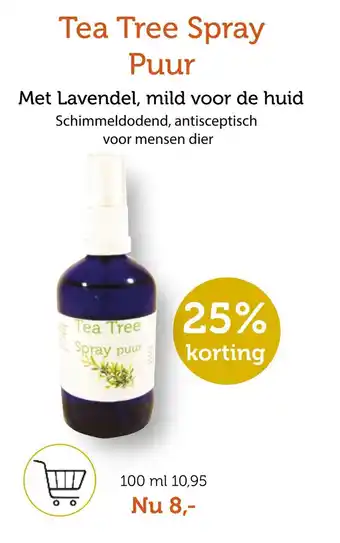 De Rode Pilaren Tea tree spray puur 100 ml aanbieding