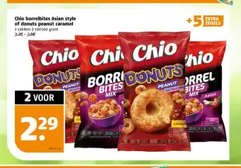 Poiesz Chio borrelbites Asian style of donuts peanut caramel 2 zakken a 110/200 gram aanbieding